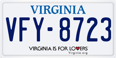 VA license plate VFY8723