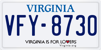 VA license plate VFY8730