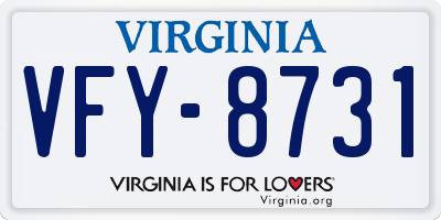 VA license plate VFY8731