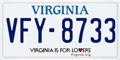 VA license plate VFY8733