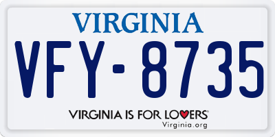 VA license plate VFY8735