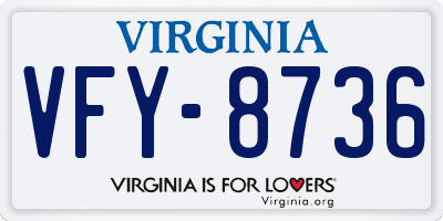 VA license plate VFY8736
