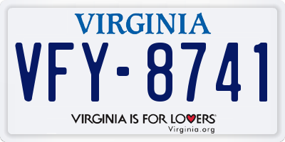 VA license plate VFY8741