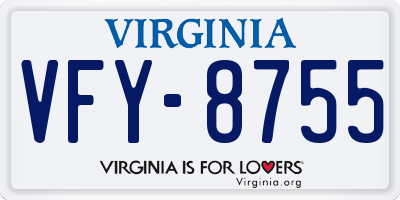 VA license plate VFY8755