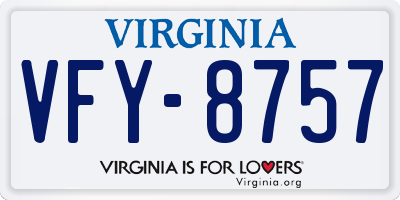 VA license plate VFY8757