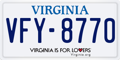 VA license plate VFY8770