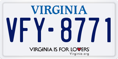 VA license plate VFY8771