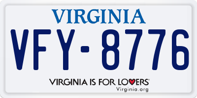 VA license plate VFY8776