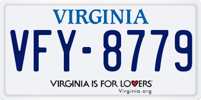 VA license plate VFY8779