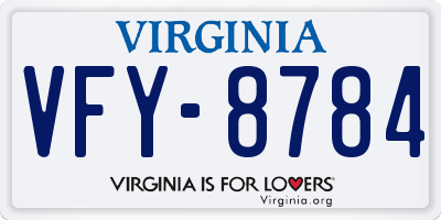 VA license plate VFY8784