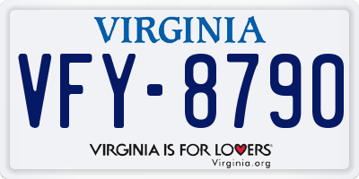 VA license plate VFY8790