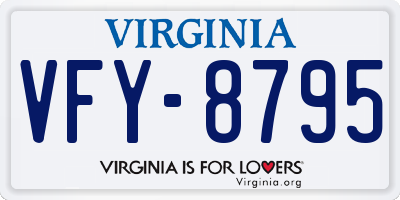VA license plate VFY8795