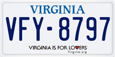 VA license plate VFY8797