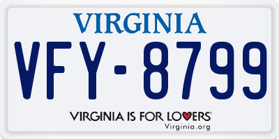VA license plate VFY8799