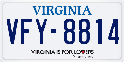 VA license plate VFY8814
