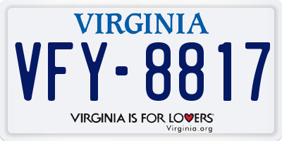 VA license plate VFY8817