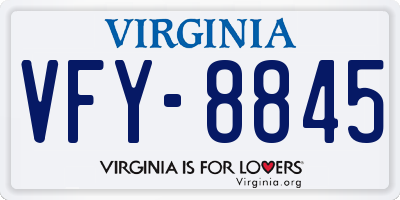 VA license plate VFY8845