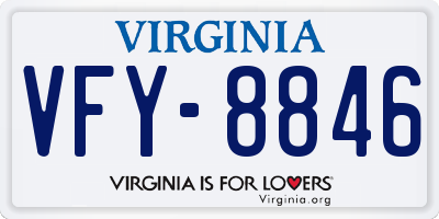 VA license plate VFY8846