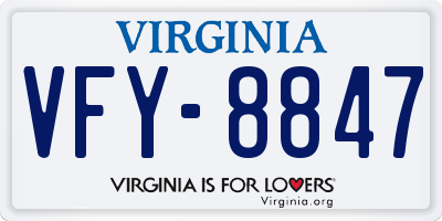 VA license plate VFY8847