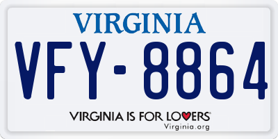 VA license plate VFY8864
