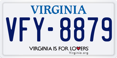VA license plate VFY8879