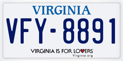 VA license plate VFY8891