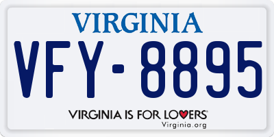 VA license plate VFY8895