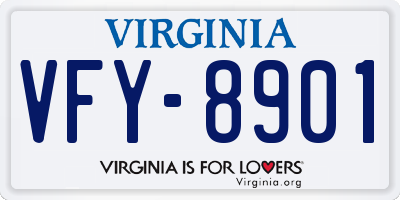 VA license plate VFY8901