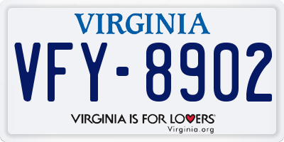 VA license plate VFY8902