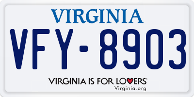 VA license plate VFY8903