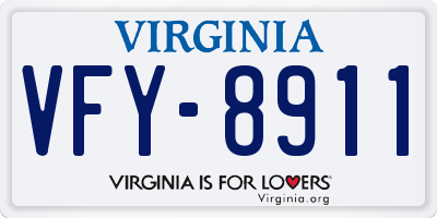 VA license plate VFY8911