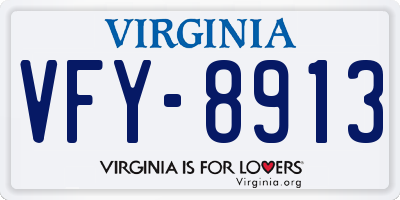 VA license plate VFY8913