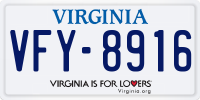 VA license plate VFY8916