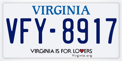 VA license plate VFY8917