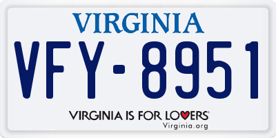 VA license plate VFY8951