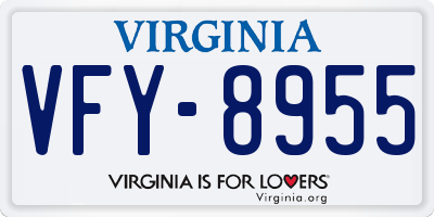 VA license plate VFY8955