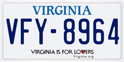 VA license plate VFY8964