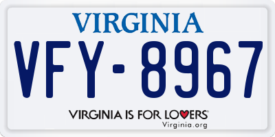 VA license plate VFY8967