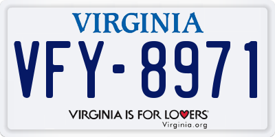 VA license plate VFY8971