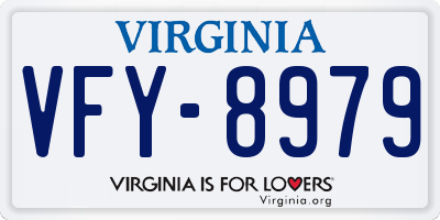 VA license plate VFY8979