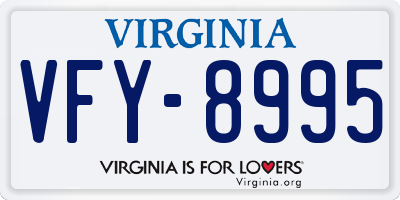 VA license plate VFY8995