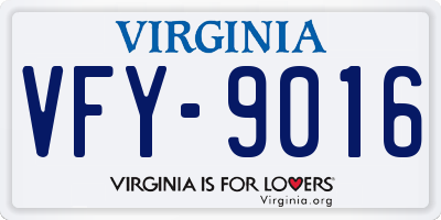 VA license plate VFY9016