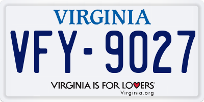 VA license plate VFY9027