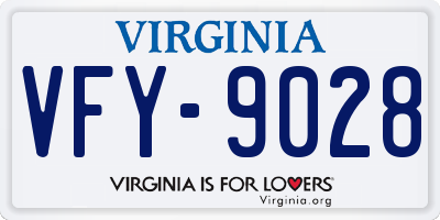 VA license plate VFY9028