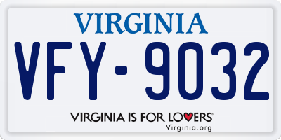 VA license plate VFY9032