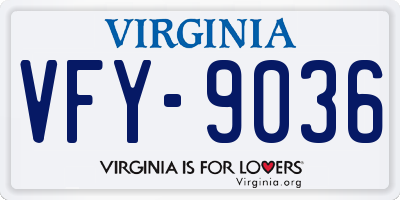 VA license plate VFY9036