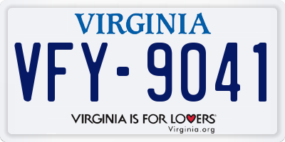 VA license plate VFY9041
