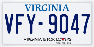VA license plate VFY9047
