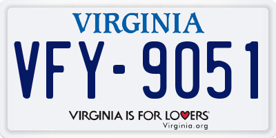 VA license plate VFY9051