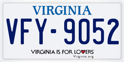 VA license plate VFY9052